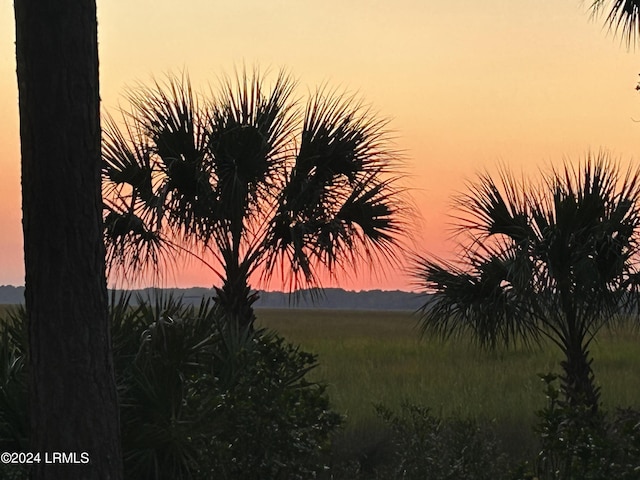 nature at dusk featuring a mountain view