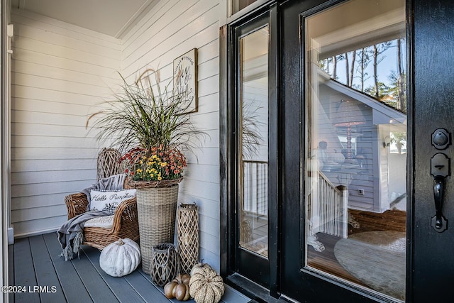 doorway to outside featuring hardwood / wood-style floors