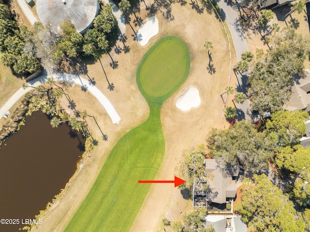 aerial view with view of golf course