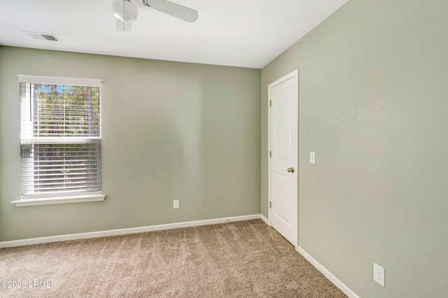 238 Turkey Oak Dr, Bluffton, SC 29910 - unfurnished room featuring baseboards, visible vents, carpet floors, and ceiling fan