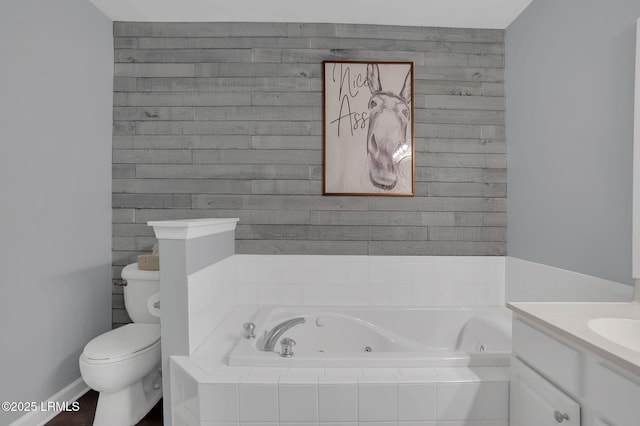 50 Lake Linden Ln Unit 50, Bluffton, SC 29910 - full bathroom featuring toilet, a jetted tub, and vanity