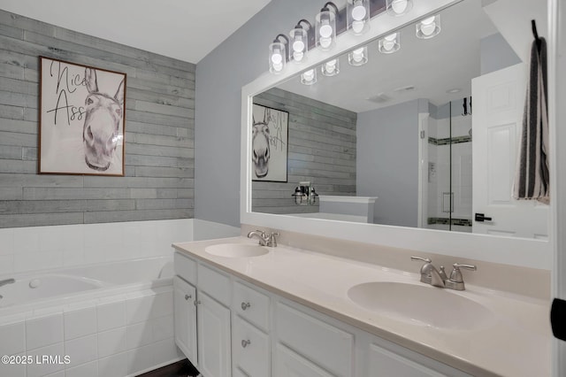 50 Lake Linden Ln Unit 50, Bluffton, SC 29910 - full bathroom featuring a stall shower, a bath, and double vanity