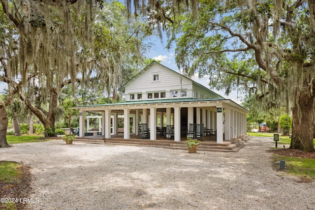 exterior space with covered porch