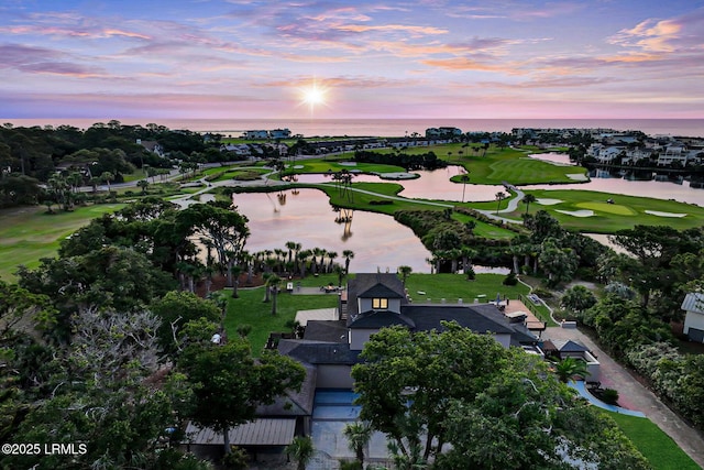 618 Dolphin Anx, Fripp Island, SC 29920 - aerial view at dusk of a water view and golf course view