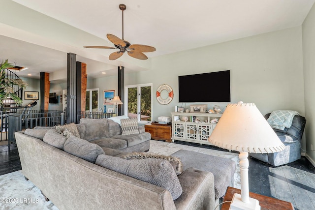 618 Dolphin Anx, Fripp Island, SC 29920 - living area featuring ceiling fan and recessed lighting