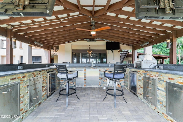 618 Dolphin Anx, Fripp Island, SC 29920 - view of patio featuring beverage cooler and exterior kitchen