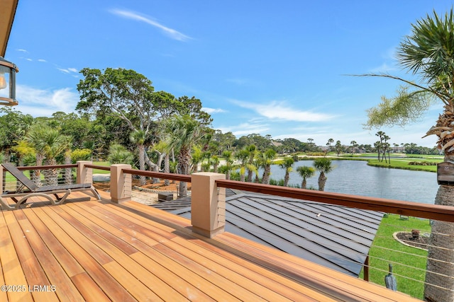 618 Dolphin Anx, Fripp Island, SC 29920 - wooden terrace with a water view