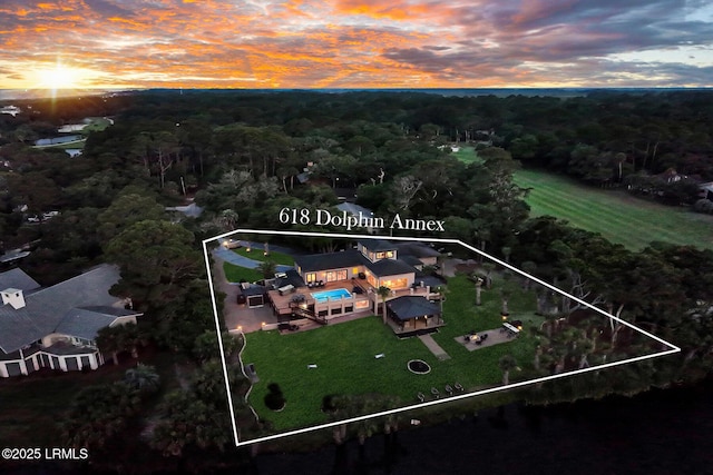 618 Dolphin Anx, Fripp Island, SC 29920 - view of subject property featuring property boundaries highlighted and a forest