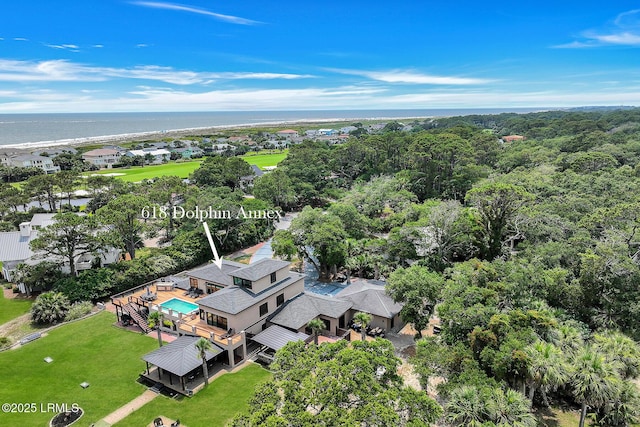 618 Dolphin Anx, Fripp Island, SC 29920 - bird's eye view of a nearby body of water and a pool area