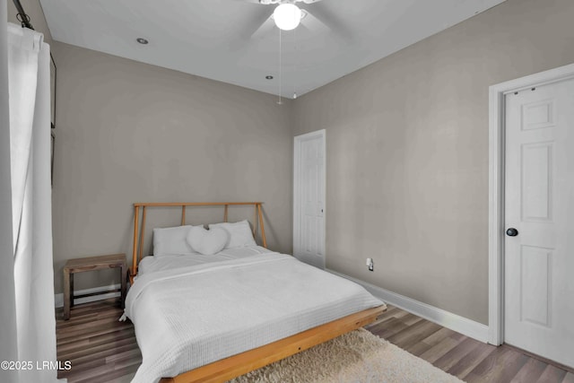 2176 Blakers Blvd, Okatie, SC 29909 - bedroom with ceiling fan, wood finished floors, and baseboards