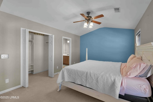 2176 Blakers Blvd, Okatie, SC 29909 - bedroom with light carpet, vaulted ceiling, visible vents, and baseboards