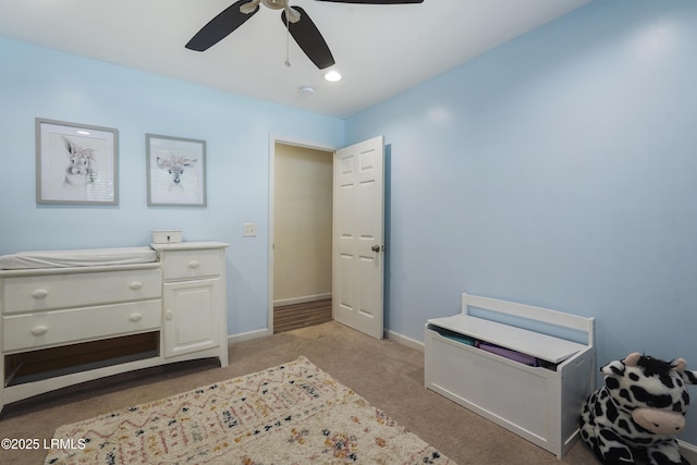 96 Pine Forest Loop, Ridgeland, SC 29936 - bedroom with light carpet, baseboards, and ceiling fan