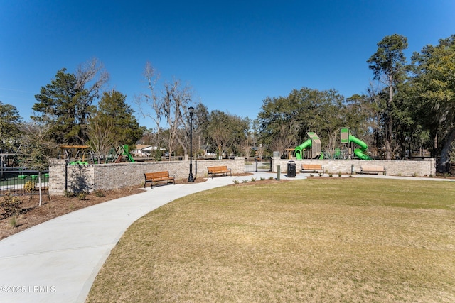 900 Brotherhood Rd Unit J6, Beaufort, SC 29902 - view of property's community with a yard, playground community, and fence
