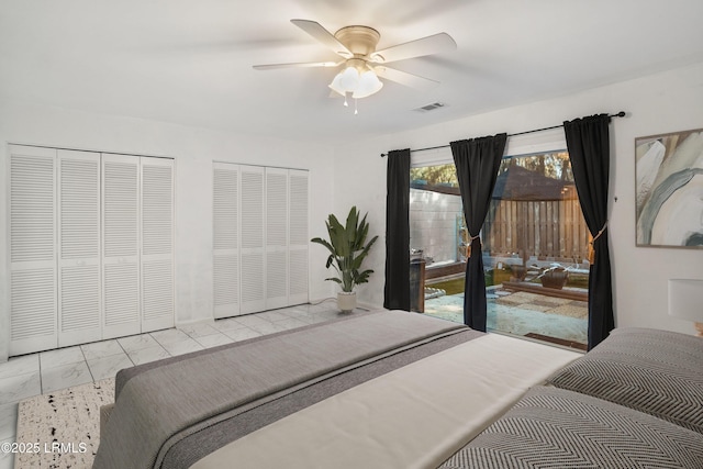 900 Brotherhood Rd Unit J6, Beaufort, SC 29902 - bedroom featuring a ceiling fan and visible vents