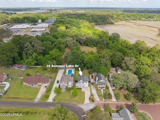 35 Sommer Lake Dr, Beaufort, SC 29902 - aerial view with a residential view and a forest view