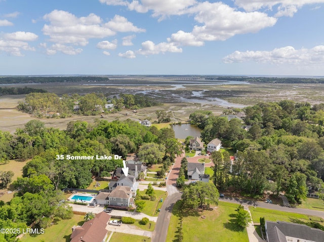 35 Sommer Lake Dr, Beaufort, SC 29902 - drone / aerial view featuring a residential view and a water view