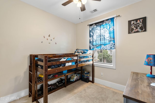 35 Sommer Lake Dr, Beaufort, SC 29902 - bedroom featuring baseboards, ceiling fan, carpet, and visible vents