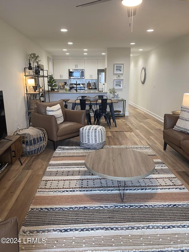 living room featuring hardwood / wood-style floors