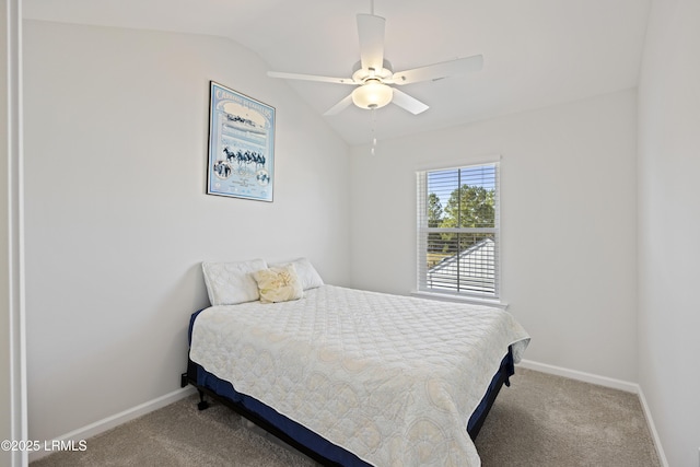 69 Garden Gate Ln, Hardeeville, SC 29927 - carpeted bedroom featuring baseboards, vaulted ceiling, and ceiling fan
