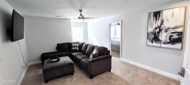 1272 Windswept Oak Ln, Beaufort, SC 29902 - living room featuring carpet floors and ceiling fan