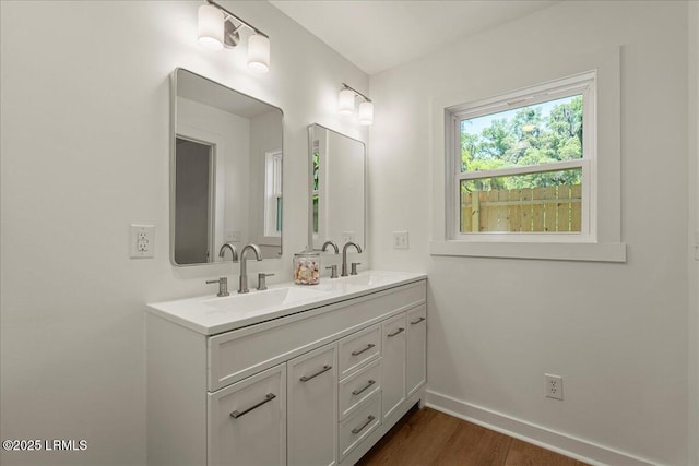 14 Twin Lakes Rd, Beaufort, SC 29902 - full bath with wood finished floors, baseboards, a sink, and double vanity