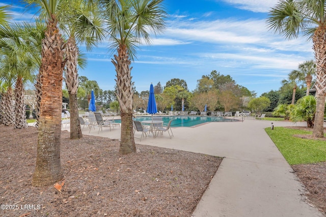 pool featuring a patio area