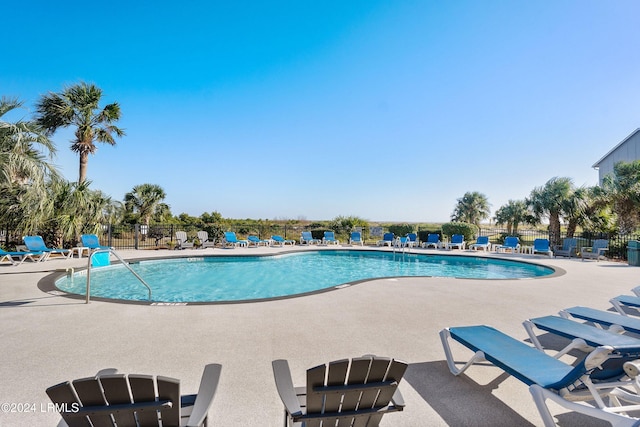 view of pool with a patio area