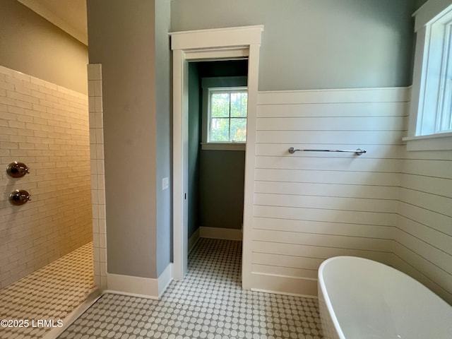 14 Heron Pt, Okatie, SC 29909 - full bath with a freestanding bath, tiled shower, and tile patterned floors