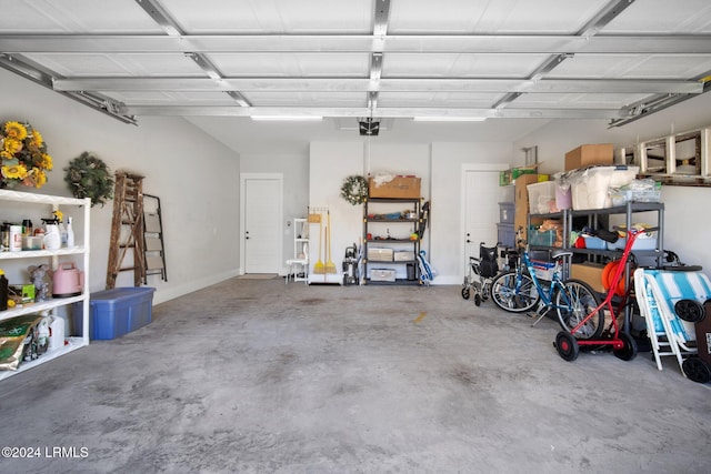 garage featuring a garage door opener