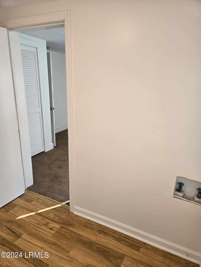 hall featuring dark hardwood / wood-style flooring