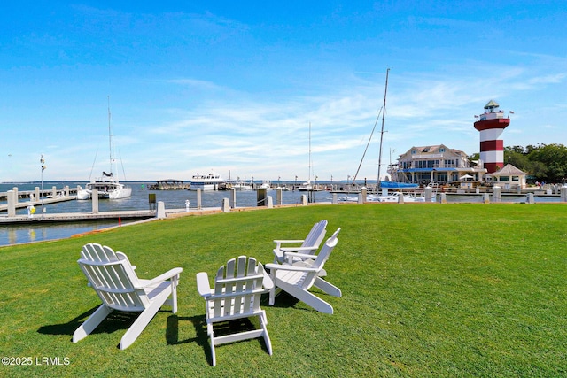 19 Stoney Creek Rd Unit 296, Hilton Head Island, SC 29928 - dock with a yard and a water view