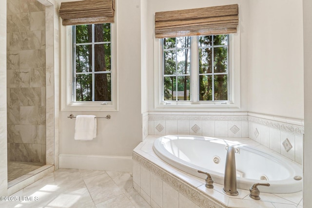 45 Manchester Ct, Bluffton, SC 29910 - full bath with a tub with jets, a tile shower, and marble finish floors