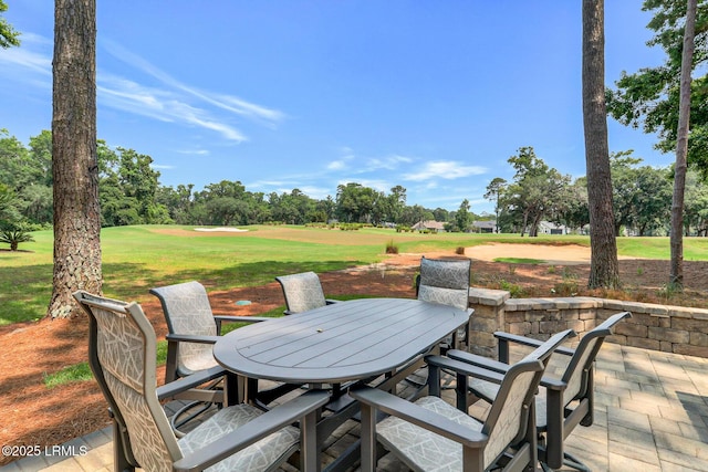 45 Manchester Ct, Bluffton, SC 29910 - view of patio / terrace with outdoor dining area, golf course view, and view of scattered trees