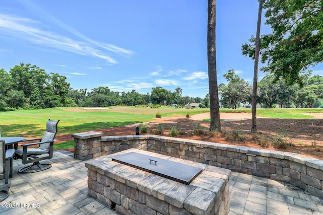 45 Manchester Ct, Bluffton, SC 29910 - view of patio with golf course view and view of wooded area