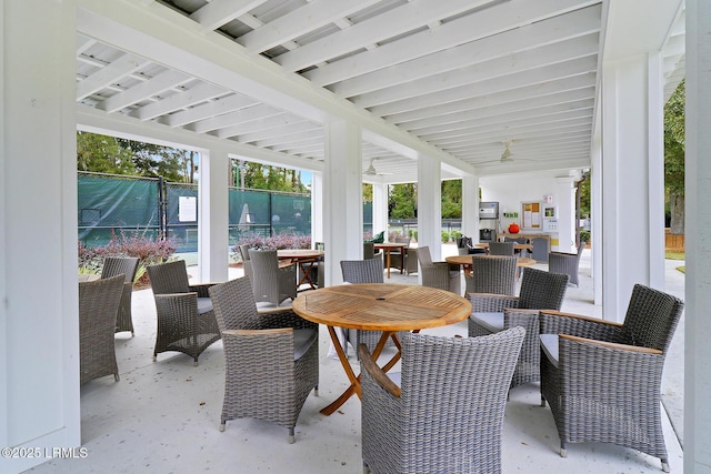 45 Manchester Ct, Bluffton, SC 29910 - view of patio featuring outdoor dining area and ceiling fan