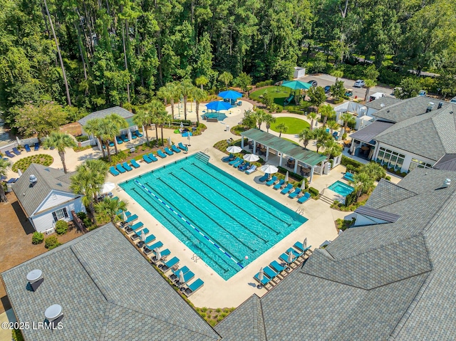 45 Manchester Ct, Bluffton, SC 29910 - drone / aerial view of a pool area