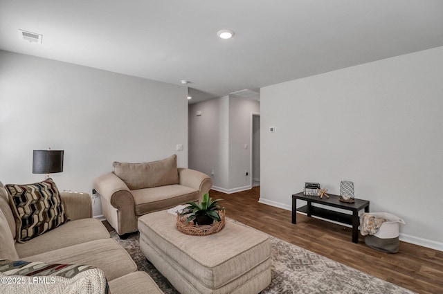 580 Rudy Dr, Hardeeville, SC 29927 - living room with baseboards, visible vents, wood finished floors, and recessed lighting