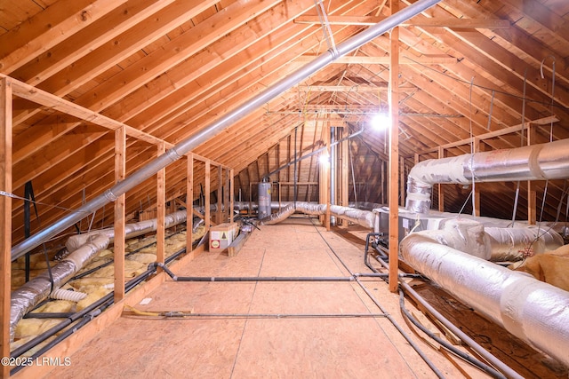 view of unfinished attic