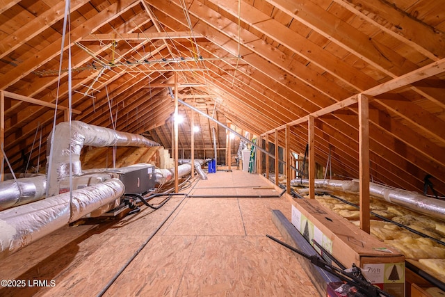 view of unfinished attic