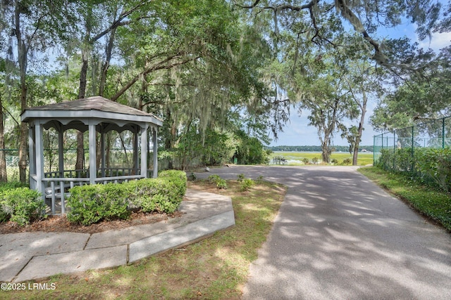 view of property's community with a gazebo