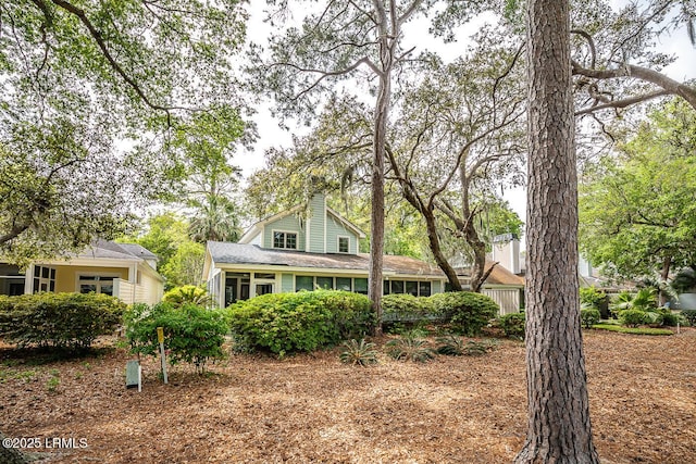 459 Bb Sams Dr, Saint Helena Island, SC 29920 - view of front of house featuring a chimney