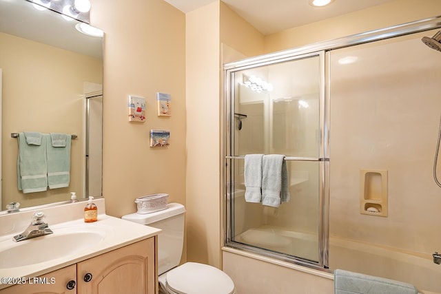 459 Bb Sams Dr, Saint Helena Island, SC 29920 - bathroom with enclosed tub / shower combo, toilet, and vanity