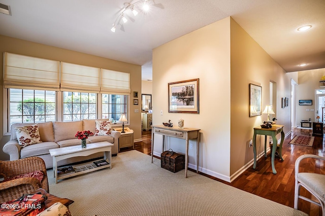 459 Bb Sams Dr, Saint Helena Island, SC 29920 - living room with wood finished floors, visible vents, and baseboards