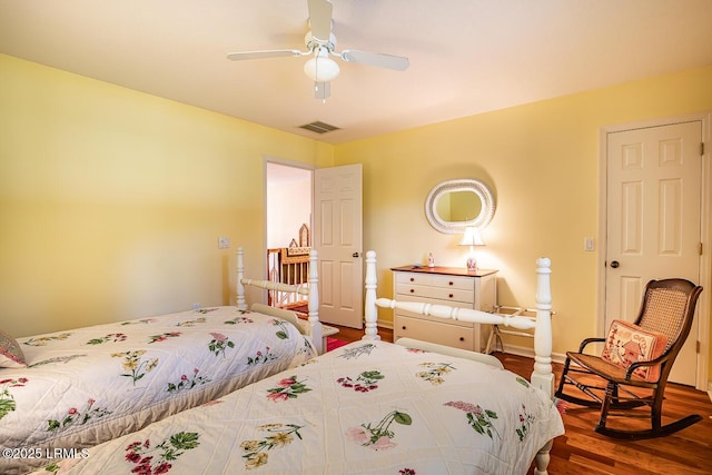 459 Bb Sams Dr, Saint Helena Island, SC 29920 - bedroom featuring a ceiling fan, visible vents, wood finished floors, and baseboards