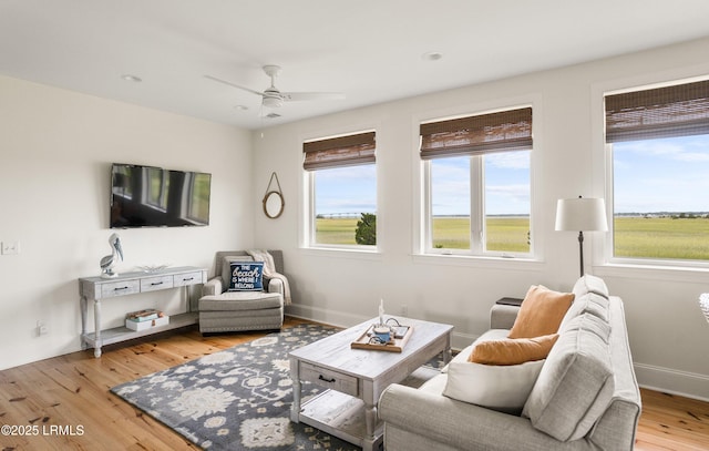 18 Sand Dollar Ct, Harbor Island, SC 29920 - living room featuring light hardwood / wood-style flooring and ceiling fan