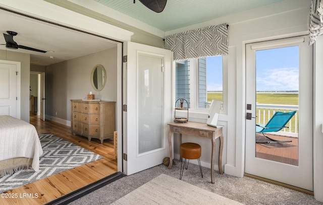 18 Sand Dollar Ct, Harbor Island, SC 29920 - bedroom with light hardwood / wood-style flooring and ceiling fan
