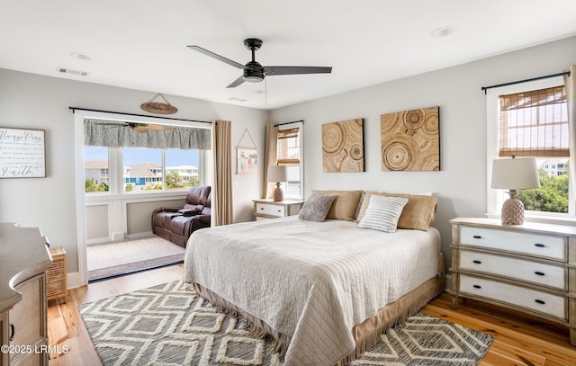 18 Sand Dollar Ct, Harbor Island, SC 29920 - bedroom featuring ceiling fan and light hardwood / wood-style flooring