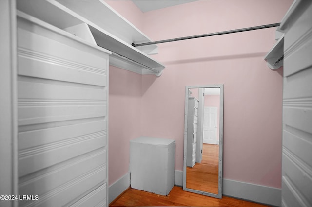 spacious closet with light wood-type flooring