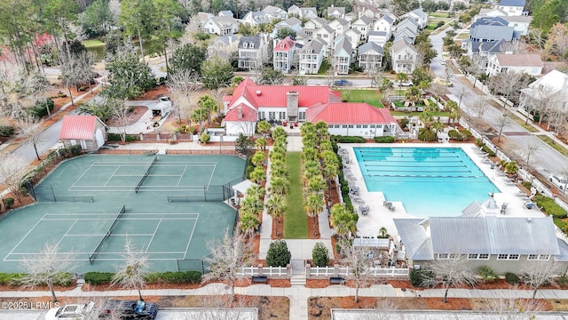 aerial view featuring a residential view