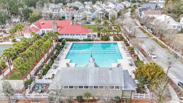 aerial view with a residential view